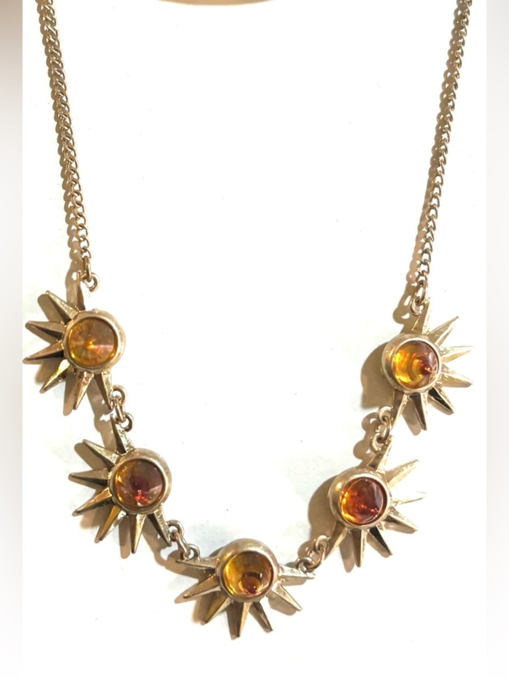 Gold-Tone Amber Sunburst Necklace - Women Jewelry